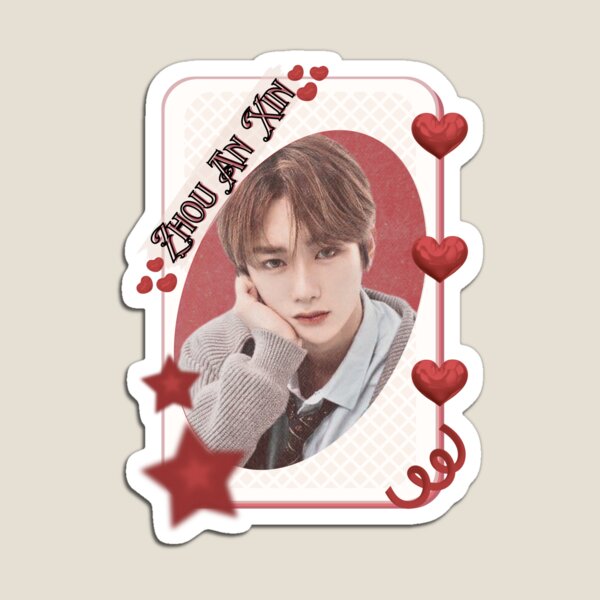 Item preview, ALPHA DRIVE ONE (ALD1) Zhou An Xin (周安信) (Anxin) (안신) Global KPOP Boy Group Card Red Aesthetic Collage Design designed and sold by AJUNICE STUDIO.