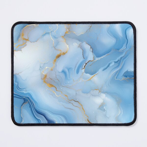 Item preview, Blue Marble Ink Sky White Gold Fluid Abstract Ocean Stone Texture designed and sold by MysticMarble.