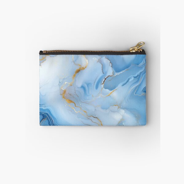 Item preview, Blue Marble Ink Sky White Gold Fluid Abstract Ocean Stone Texture designed and sold by MysticMarble.