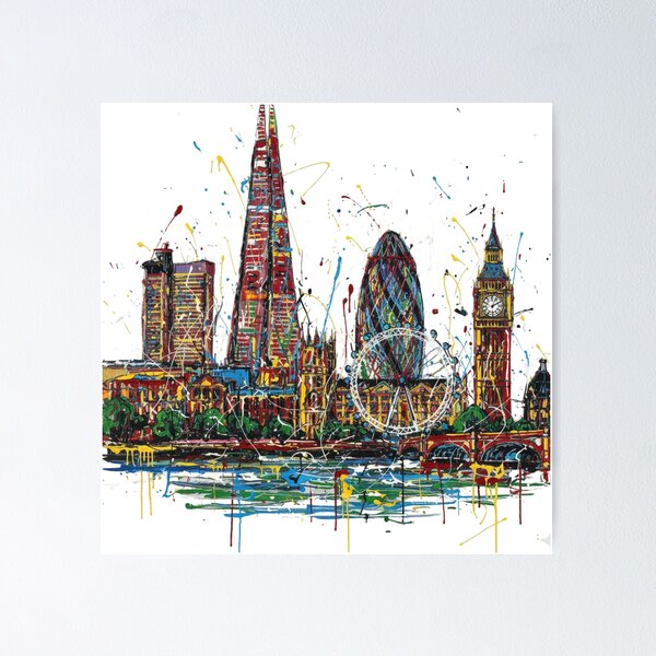 Item preview, Welcome In Abstract Expressionist Art City London designed and sold by Folk and Flux.