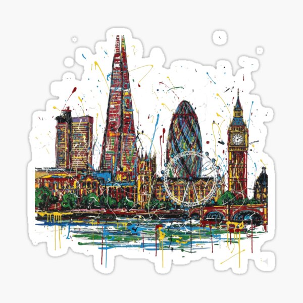 Item preview, Welcome In Abstract Expressionist Art City London designed and sold by Folk and Flux.