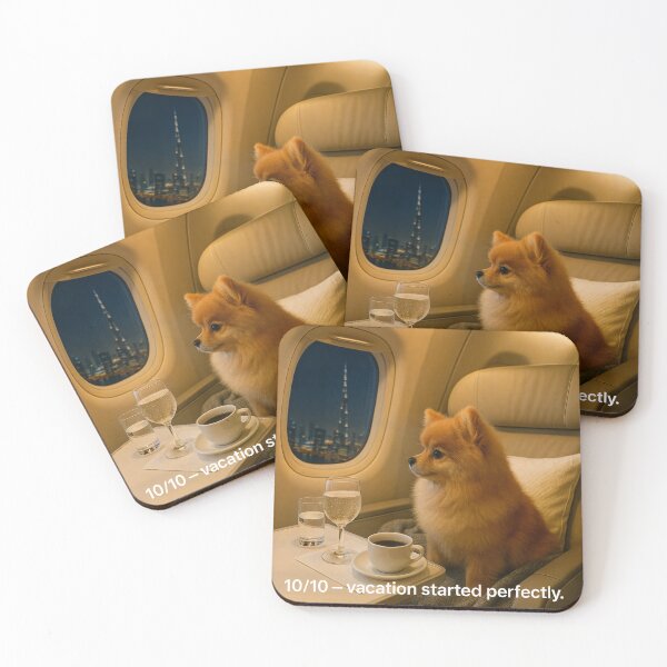 Item preview, 10/10 – Vacation Started Perfectly (AI Pomeranian Traveler) designed and sold by TsvietkovaArt.