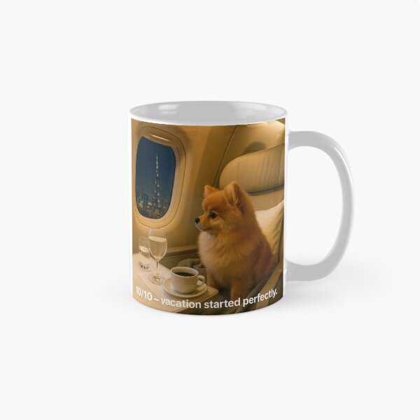 Item preview, 10/10 – Vacation Started Perfectly (AI Pomeranian Traveler) designed and sold by TsvietkovaArt.
