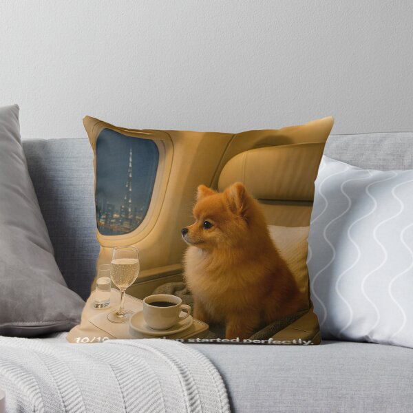 Item preview, 10/10 – Vacation Started Perfectly (AI Pomeranian Traveler) designed and sold by TsvietkovaArt.