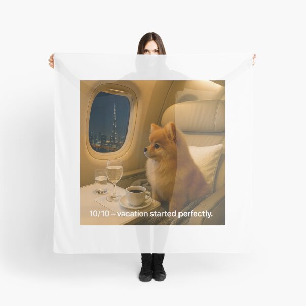 Item preview, 10/10 – Vacation Started Perfectly (AI Pomeranian Traveler) designed and sold by TsvietkovaArt.