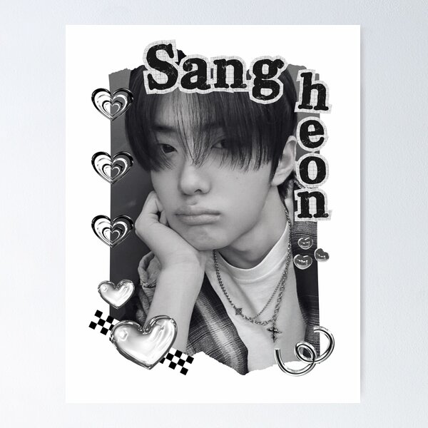 Item preview, ALPHA DRIVE ONE (ALD1) Sanghyeon (상현) (Chung Sang Hyeon) (정상현) Global KPOP Boy Group Black and White Collage Digital Art Portrait designed and sold by AJUNICE STUDIO.