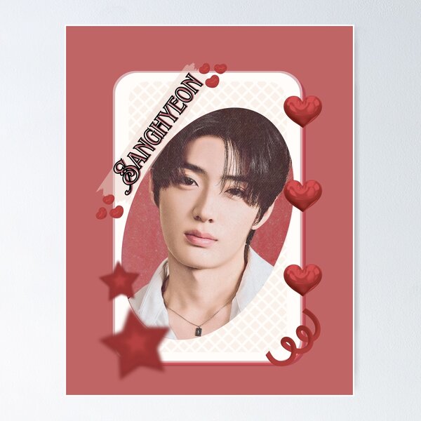 Item preview, ALPHA DRIVE ONE (ALD1) Sanghyeon (상현) (Chung Sang Hyeon) (정상현) Global KPOP Boy Group Card Red Aesthetic Collage Design designed and sold by AJUNICE STUDIO.