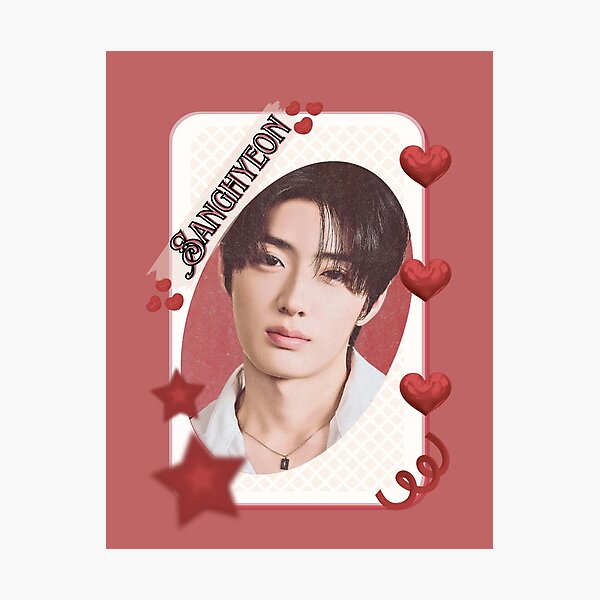Item preview, ALPHA DRIVE ONE (ALD1) Sanghyeon (상현) (Chung Sang Hyeon) (정상현) Global KPOP Boy Group Card Red Aesthetic Collage Design designed and sold by AJUNICE STUDIO.