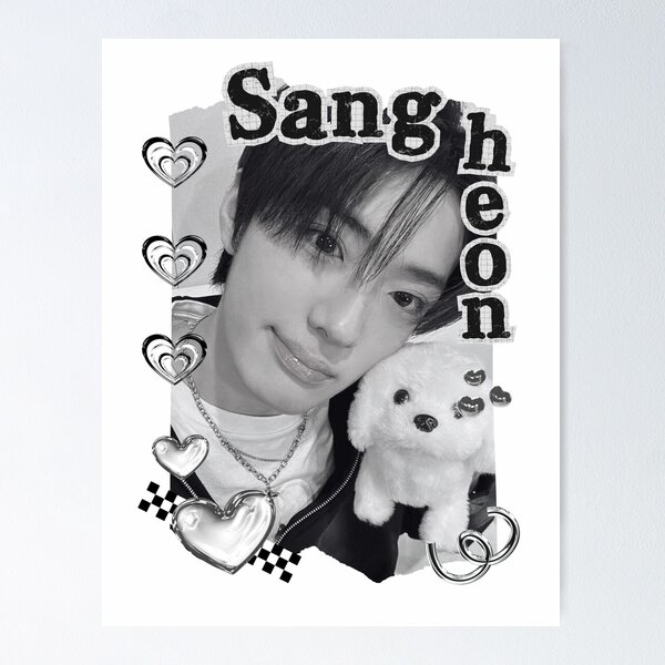 Item preview, ALPHA DRIVE ONE (ALD1) Sanghyeon (상현) (Chung Sang Hyeon) (정상현) Global KPOP Boy Group Black and White Collage Digital Art Portrait designed and sold by AJUNICE STUDIO.