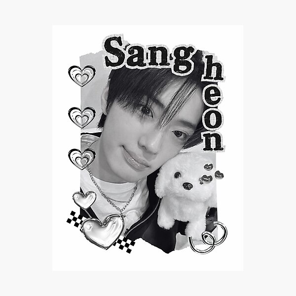 Item preview, ALPHA DRIVE ONE (ALD1) Sanghyeon (상현) (Chung Sang Hyeon) (정상현) Global KPOP Boy Group Black and White Collage Digital Art Portrait designed and sold by AJUNICE STUDIO.