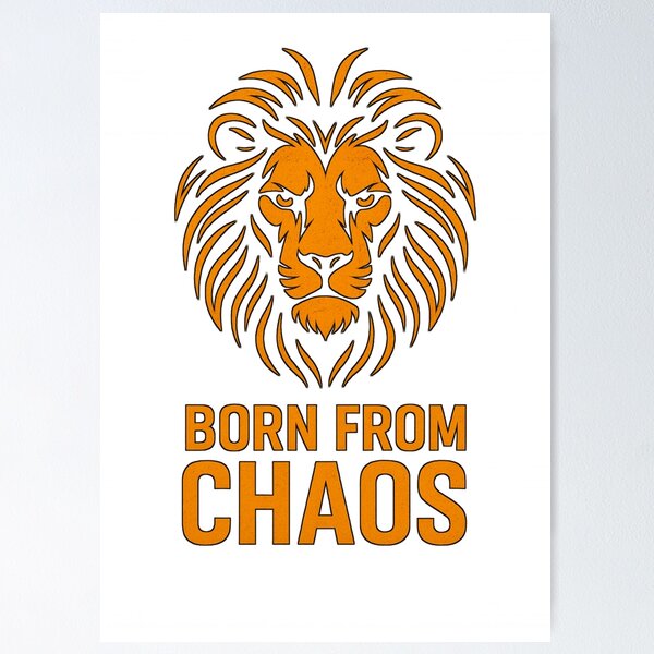 Item preview, Majestic Lion Face /Head | Born From Chaos | Typography | Bold Animal Spirit King Graphic Design designed and sold by EnergyPixel.