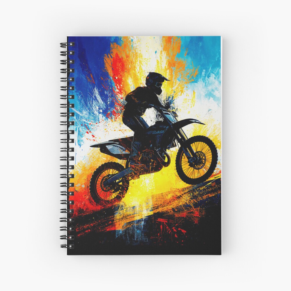 Motocross Rider Art: One Design, On Everything — Spiral Notebook