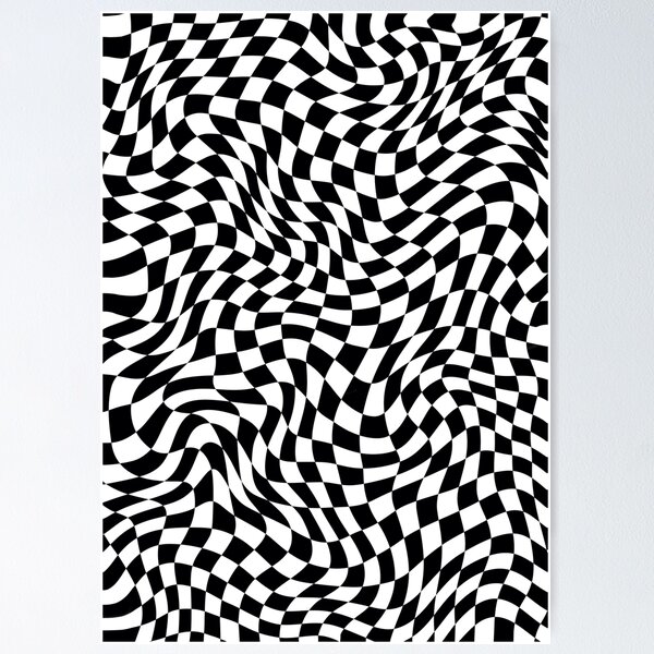 Item preview, Black and white wiggle checkered pattern designed and sold by Katy Rachel.