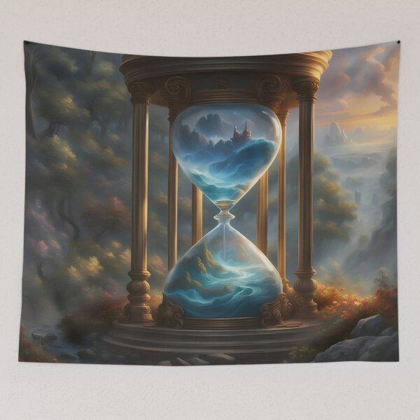 Item preview, Timeless Flow – An Hourglass Reflection on Life designed and sold by PawPrintedArt.