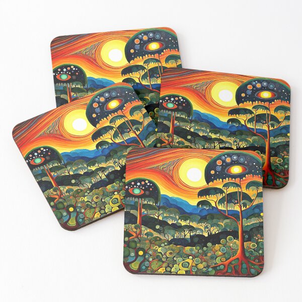 Item preview, Sunset over forest landscape designed and sold by George Hutton Hunter.