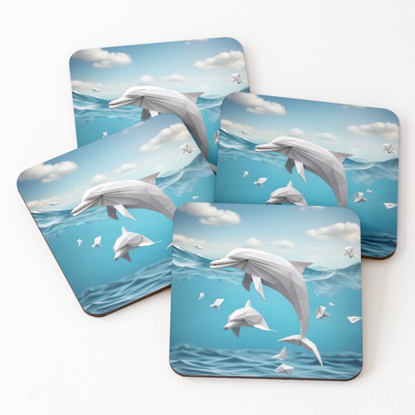Item preview, Origami Art - Aquatic Ballet: Dolphins Leaping in the Ocean Symphony designed and sold by ArtfulFolds.