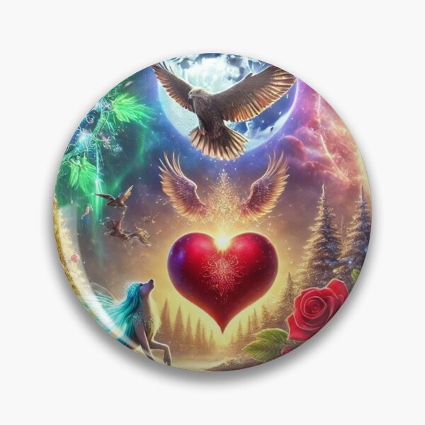 Item preview, Winged Christmas heart in a fairy forest under a mystical moon designed and sold by Tommandjerry.