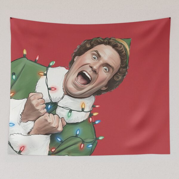 Item preview, Funny Christmas Elf Wrapped in Lights designed and sold by kjanedesigns.