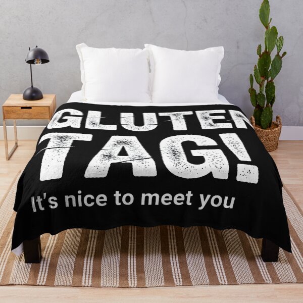Item preview,  "Gluten Tag! It's Nice to Meet You" - Funny Celiac & Gluten-Free Pun Design designed and sold by gomofo1974.