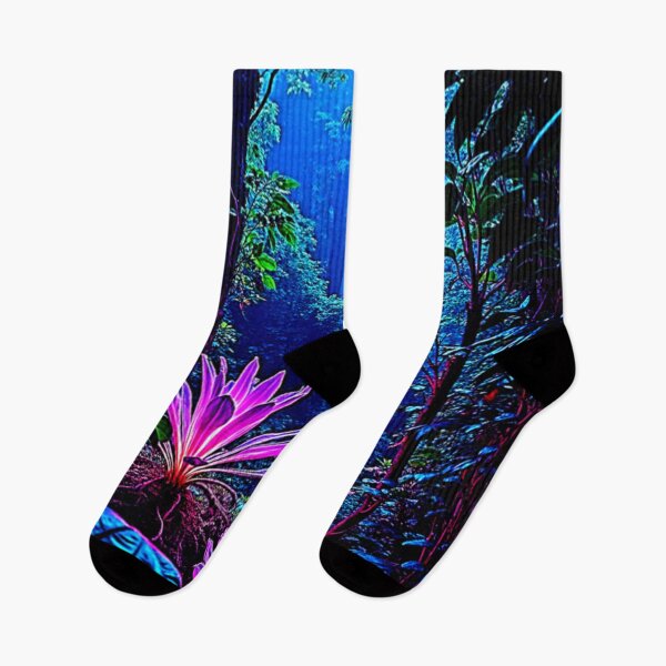 Artikelvorschau, Mystisches Neon-Dschungelblüten-Design entworfen und verkauft von Health And Fitness Posts e-Store.