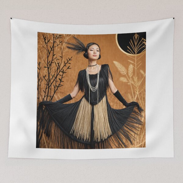 Item preview, Gatsby Glamour: 1920s Flapper Elegance in Art Deco Gold designed and sold by ForeverPrintsOK.