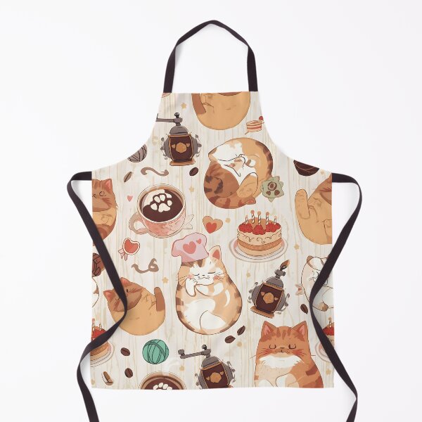 Item preview, Adorable Kawaii Cat Cafe Seamless Pattern with Coffee and Cakes designed and sold by MoonlitDoodles1.