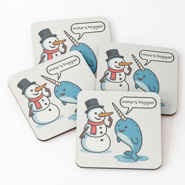 Item preview, Snowman and Narwhal Comparing Horns designed and sold by Ghost on Toast.