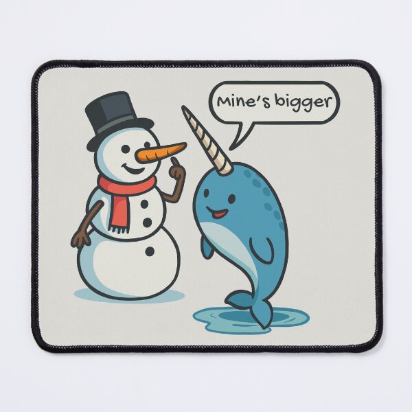 Item preview, Snowman and Narwhal Comparing Horns designed and sold by Ghost on Toast.