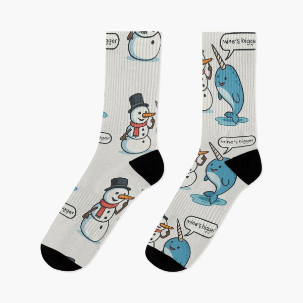 Item preview, Snowman and Narwhal Comparing Horns designed and sold by Ghost on Toast.