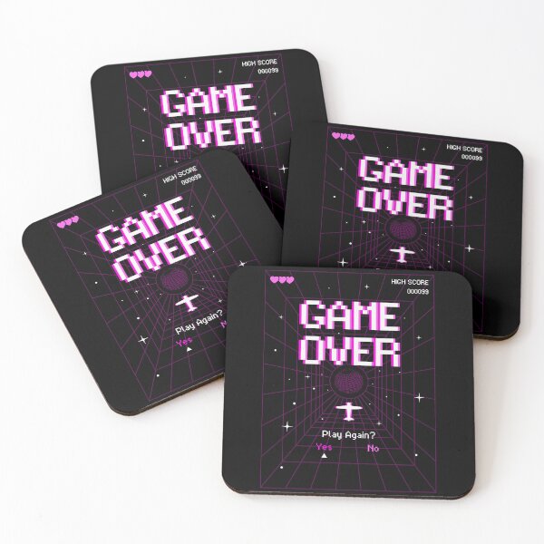 Item preview, GAME OVER Retro Arcade Pixel Art | Vintage 8-Bit Gaming Screen | Pink 90s Gamer designed and sold by WHITE FLAME PRINTS.