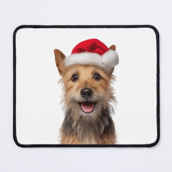 Item preview, Cute Australian Terrier Christmas Art — Australian Terrier Wearing Santa Hat designed and sold by LazyOwlStore.