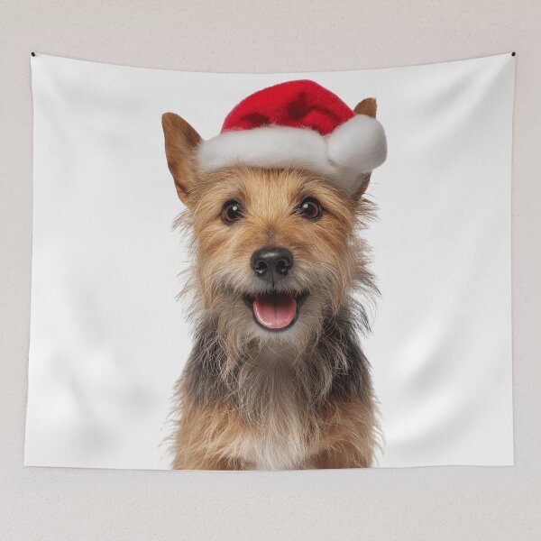 Item preview, Cute Australian Terrier Christmas Art — Australian Terrier Wearing Santa Hat designed and sold by LazyOwlStore.