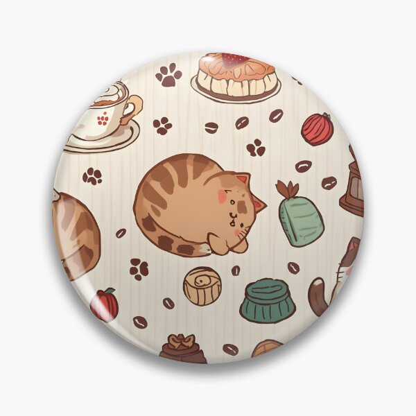 Item preview, Adorable Cat Baker Seamless Pattern with Coffee and Gourmet Chocolates designed and sold by MoonlitDoodles1.