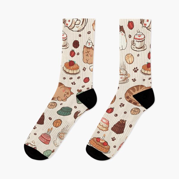 Item preview, Adorable Cat Baker Seamless Pattern with Coffee and Gourmet Chocolates designed and sold by MoonlitDoodles1.