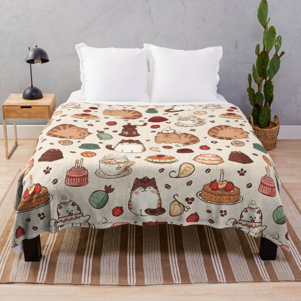 Item preview, Adorable Cat Baker Seamless Pattern with Coffee and Gourmet Chocolates designed and sold by MoonlitDoodles1.