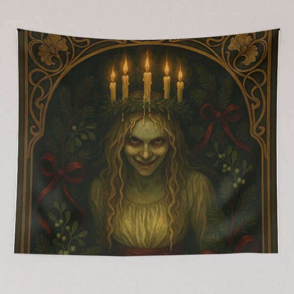 Item preview, The Saint of Wax – Dark Nordic Lucia Art Print designed and sold by MaBakerArt.