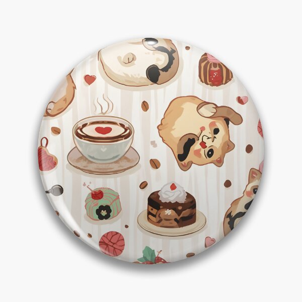 Item preview, Chic Cat Bakery Seamless Pattern with Coffee, Cakes, and Hat-Wearing Kittens designed and sold by MoonlitDoodles1.