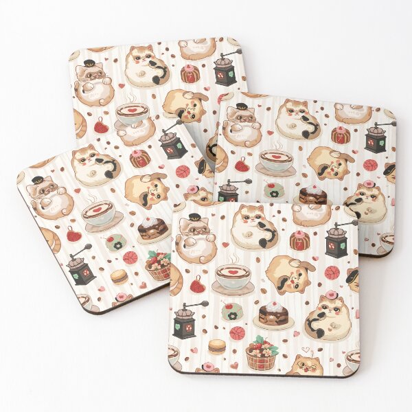 Item preview, Chic Cat Bakery Seamless Pattern with Coffee, Cakes, and Hat-Wearing Kittens designed and sold by MoonlitDoodles1.