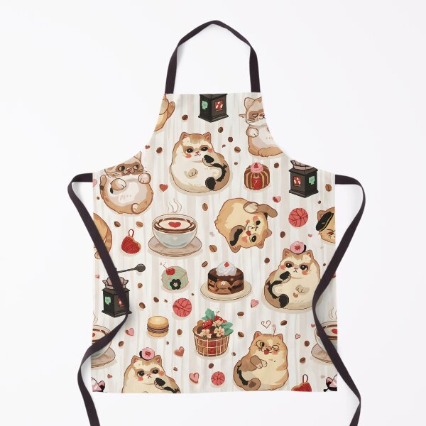 Item preview, Chic Cat Bakery Seamless Pattern with Coffee, Cakes, and Hat-Wearing Kittens designed and sold by MoonlitDoodles1.