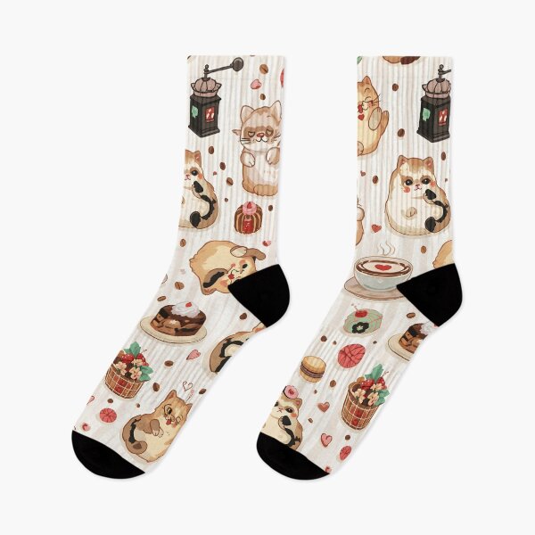 Item preview, Chic Cat Bakery Seamless Pattern with Coffee, Cakes, and Hat-Wearing Kittens designed and sold by MoonlitDoodles1.