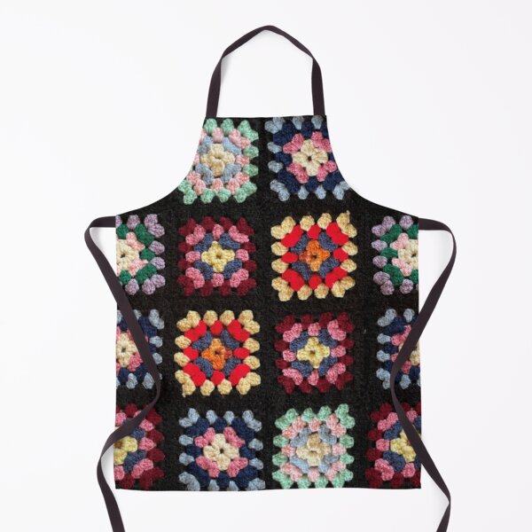 Item preview, Rosannita Faux Granny Square Crochet Print Digital Design Multicolour Vintage Look designed and sold by Licorice Moon.