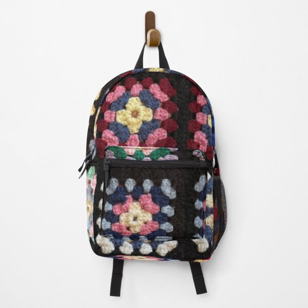 Item preview, Rosannita Faux Granny Square Crochet Print Digital Design Multicolour Vintage Look designed and sold by Licorice Moon.