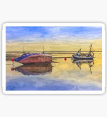 Boats in the morning Sticker