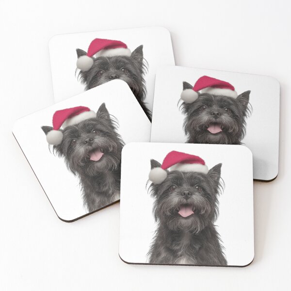 Item preview, Cute Affenpinscher dog Christmas Art — Affenpinscher dog Wearing Santa Hat designed and sold by LazyOwlStore.