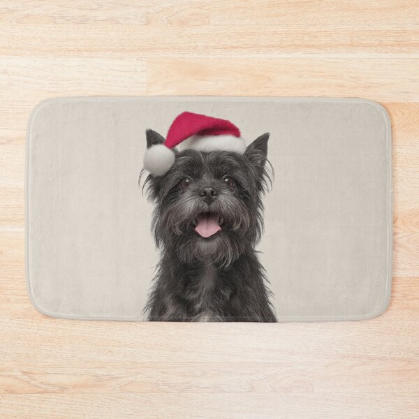Item preview, Cute Affenpinscher dog Christmas Art — Affenpinscher dog Wearing Santa Hat designed and sold by LazyOwlStore.