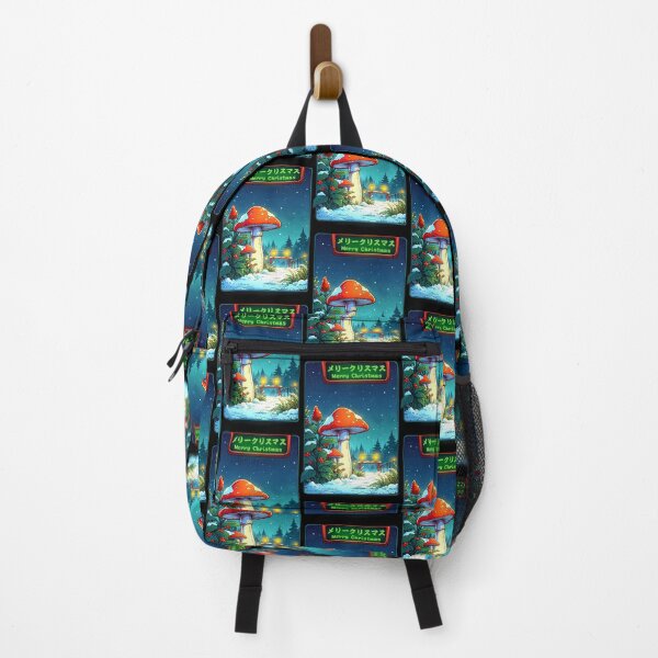 Item preview, Retro Japanese Christmas – Mushroom Winter Wonderland designed and sold by Rawecz Studio.