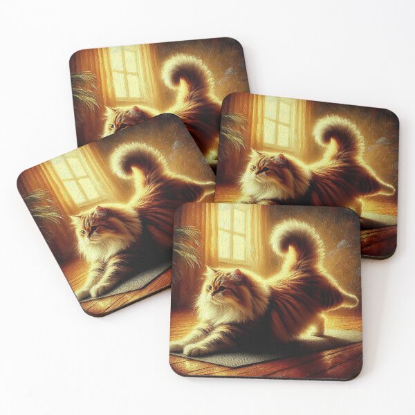 Item preview, "Zen Cat Stretch – Cozy Feline Yoga Moment" designed and sold by Dogandesighn.