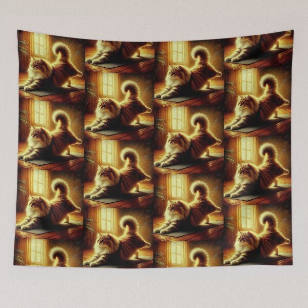 Item preview, "Zen Cat Stretch – Cozy Feline Yoga Moment" designed and sold by Dogandesighn.