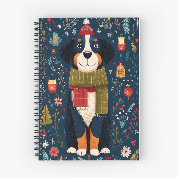Item preview, Cozy Bernese Mountain Dog Christmas Art designed and sold by Flying Doggo.