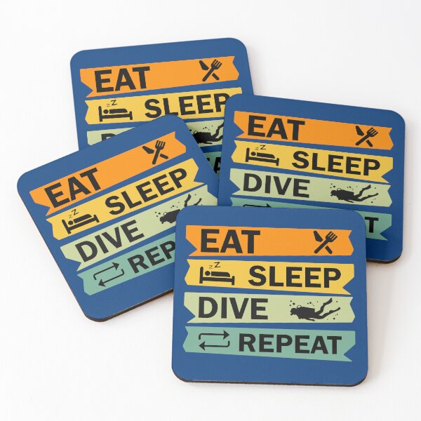 Item preview, Eat Sleep Dive Repeat. Funny Diving Quote. Scuba Diving. Scuba Diver. designed and sold by DesignHouse07.